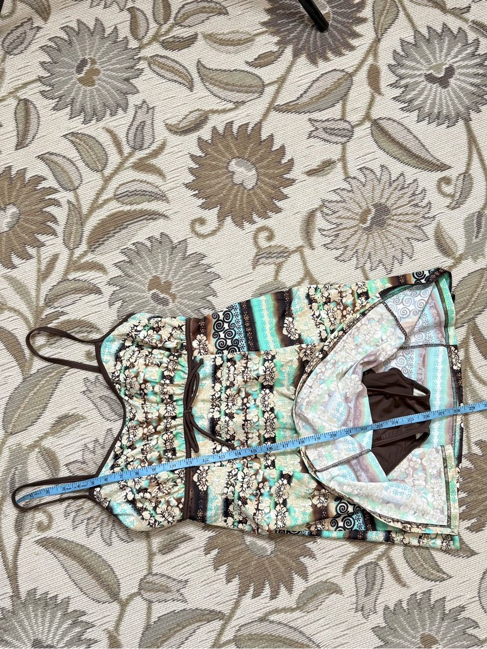 A Shore Fit Vintage Swim Dress Swimdress One Piece Swimsuit Tropical Floral 10 - Picture 6 of 8